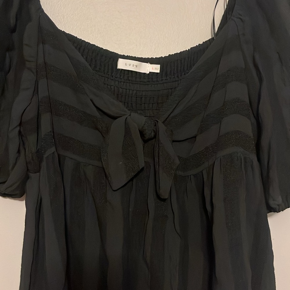 Lush Black Large Babydoll Top